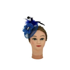 Chapeau Cérémonie Plumes Et Fleur Avec Centre En Strass -Accessoires De Mode pdtimg 4925801hd