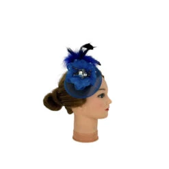 Chapeau Cérémonie Plumes Et Fleur Avec Centre En Strass -Accessoires De Mode pdtimg 4925803hd