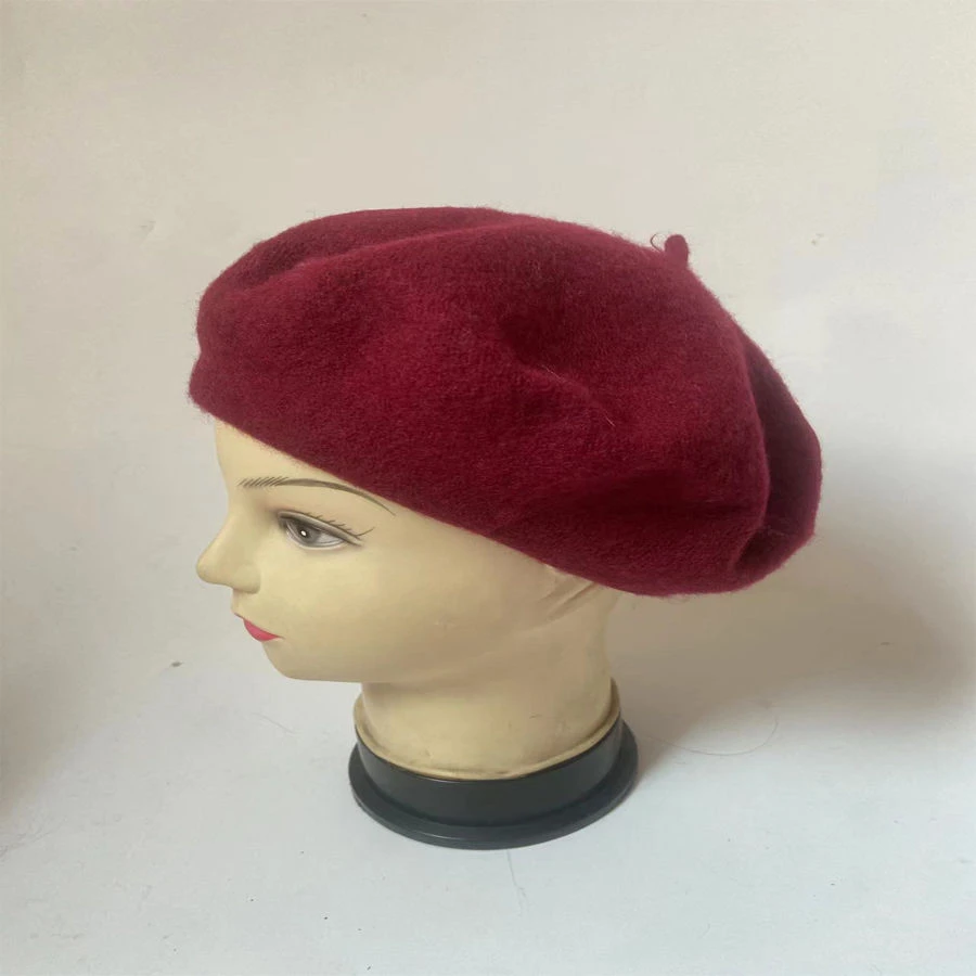 Béret Tricoté En Laine Acrylique Uni 7 Béret Tricoté En Laine Acrylique Uni – Image 5