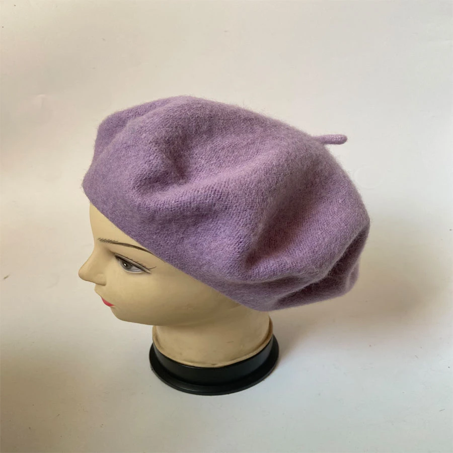 Béret Tricoté En Laine Acrylique Uni 12 Béret Tricoté En Laine Acrylique Uni – Image 10