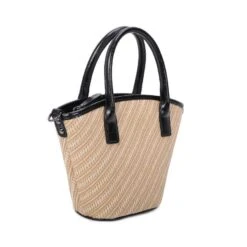 Sac à Main Zippé De Forme Trapèze Avec Motif Tressé -Accessoires De Mode pdtimg 4926897hd