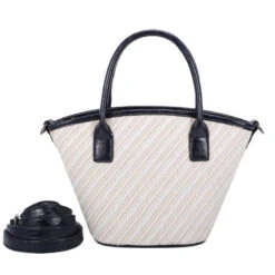 Sac à Main Zippé De Forme Trapèze Avec Motif Tressé -Accessoires De Mode pdtimg 4926900hd