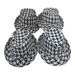 Chapeau Trilby Tissu Imprimé Pied De Poule Unisexe -Accessoires De Mode pdtimg 4933947hd