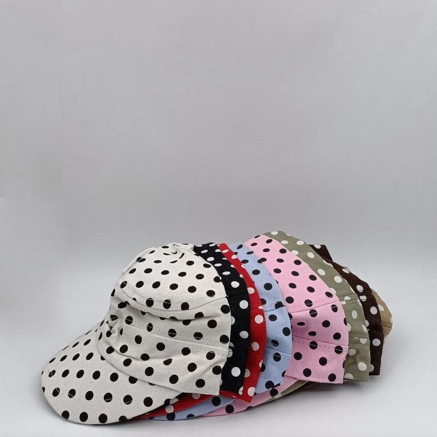Casquette Unisexe En Tissu De Coton Habillé Imprimé à Pois 7 Casquette Unisexe En Tissu De Coton Habillé Imprimé à Pois – Image 5