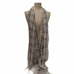 Écharpe En Lin Paré D'un Motif Carreaux à Bords Francs Pour Homme -Accessoires De Mode pdtimg 4941395b