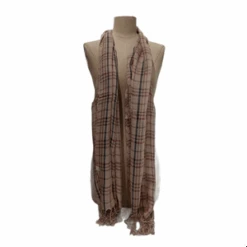 Écharpe En Lin Paré D'un Motif Carreaux à Bords Francs Pour Homme -Accessoires De Mode pdtimg 4941396b