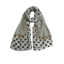 Écharpe Tissée En Viscose Et Coton Avec Imprimé à Pois -Accessoires De Mode pdtimg 4941692hd