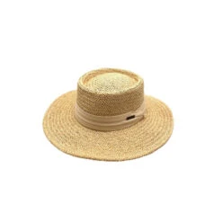 Chapeau Pork Pie En Papier à Bord Plat Avec Un Ruban Uni -Accessoires De Mode pdtimg 4948187hd