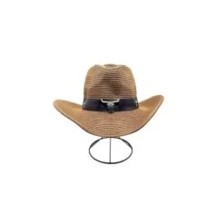 Chapeau De Cowboy à Bande Simili Brodé Fleur Décor D'une Tête De Zébu -Accessoires De Mode pdtimg 4948233hd