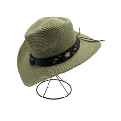 Chapeau De Cowboy à Bande Simili Brodé Fleur Décor D'une Tête De Zébu -Accessoires De Mode pdtimg 4948243hd