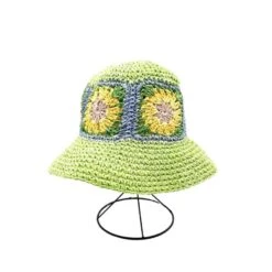 Chapeau Souple En Papier Avec Fleurs En Crochet Ajouré -Accessoires De Mode pdtimg 4948271hd