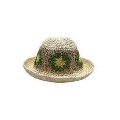 Chapeau Souple En Papier Avec Fleurs En Crochet Ajouré -Accessoires De Mode pdtimg 4948274hd