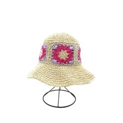 Chapeau Souple En Papier Avec Fleurs En Crochet Ajouré -Accessoires De Mode pdtimg 4948277hd