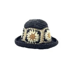 Chapeau Souple En Papier Avec Fleurs En Crochet Ajouré -Accessoires De Mode pdtimg 4948278hd