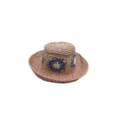 Chapeau Souple En Papier Avec Fleurs En Crochet Ajouré -Accessoires De Mode pdtimg 4948280hd