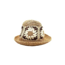 Chapeau Souple En Papier Avec Fleurs En Crochet Ajouré -Accessoires De Mode pdtimg 4948282hd