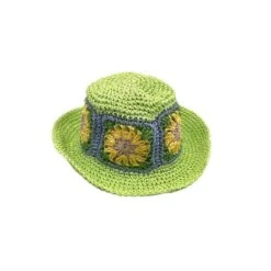Chapeau Souple En Papier Avec Fleurs En Crochet Ajouré -Accessoires De Mode pdtimg 4948284hd