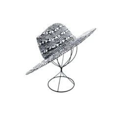Chapeau Cowboy En Paille De Papier Tressé Motif Macramé -Accessoires De Mode pdtimg 4948301hd