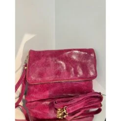 Pochette En Cuir Brillant Zippée Avec Un Rabat Aimanté -Accessoires De Mode pdtimg 4948727hd