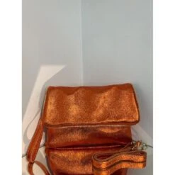 Pochette En Cuir Brillant Zippée Avec Un Rabat Aimanté -Accessoires De Mode pdtimg 4948730hd