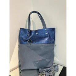 Sac Cabas Aimanté 100% En Cuir Grainé Et Cuir Irisé -Accessoires De Mode pdtimg 4948787hd