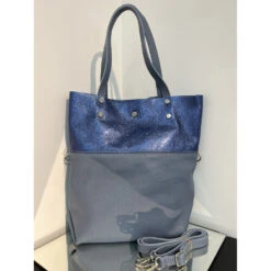 Sac Cabas Aimanté 100% En Cuir Grainé Et Cuir Irisé -Accessoires De Mode pdtimg 4948788hd