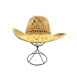 Chapeau Cowboy En Papier Joliment Tressé En Macramé -Accessoires De Mode pdtimg 4951853hd