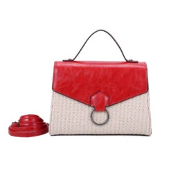 Sac à Main Bimatière Zippé Et Rabat Aimanté Avec Anneau -Accessoires De Mode pdtimg 4952275hd