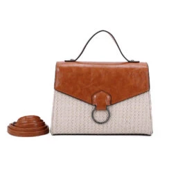 Sac à Main Bimatière Zippé Et Rabat Aimanté Avec Anneau -Accessoires De Mode pdtimg 4952279hd