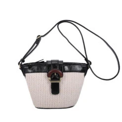 Sac Besace Porté Croisé Effet Bimatière Zippé Et Bride à Boucle Décor -Accessoires De Mode pdtimg 4952321hd