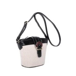 Sac Besace Porté Croisé Effet Bimatière Zippé Et Bride à Boucle Décor -Accessoires De Mode pdtimg 4952322hd