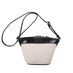Sac Besace Porté Croisé Effet Bimatière Zippé Et Bride à Boucle Décor -Accessoires De Mode pdtimg 4952323hd