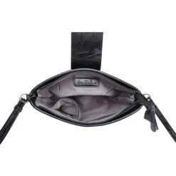 Sac Besace Porté Croisé Effet Bimatière Zippé Et Bride à Boucle Décor -Accessoires De Mode pdtimg 4952324hd