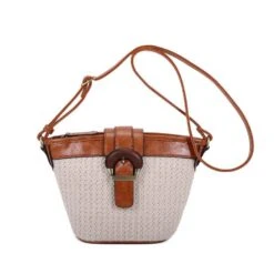 Sac Besace Porté Croisé Effet Bimatière Zippé Et Bride à Boucle Décor -Accessoires De Mode pdtimg 4952325hd