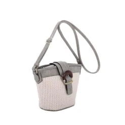 Sac Besace Porté Croisé Effet Bimatière Zippé Et Bride à Boucle Décor -Accessoires De Mode pdtimg 4952330hd