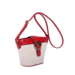 Sac Besace Porté Croisé Effet Bimatière Zippé Et Bride à Boucle Décor -Accessoires De Mode pdtimg 4952334hd