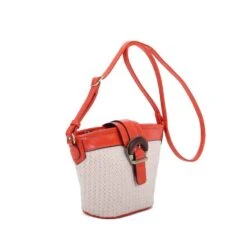Sac Besace Porté Croisé Effet Bimatière Zippé Et Bride à Boucle Décor -Accessoires De Mode pdtimg 4952338hd