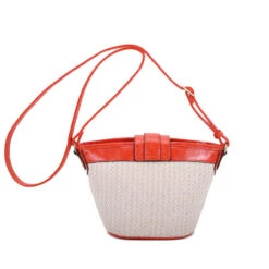 Sac Besace Porté Croisé Effet Bimatière Zippé Et Bride à Boucle Décor -Accessoires De Mode pdtimg 4952339hd