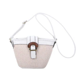 Sac Besace Porté Croisé Effet Bimatière Zippé Et Bride à Boucle Décor -Accessoires De Mode pdtimg 4952341hd