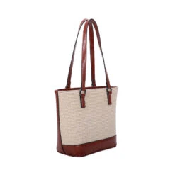 Sac Cabas Bimatière Tressé Et Synthétique En Imitation Cuir -Accessoires De Mode pdtimg 4955124hd