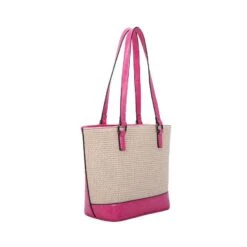 Sac Cabas Bimatière Tressé Et Synthétique En Imitation Cuir -Accessoires De Mode pdtimg 4955140hd