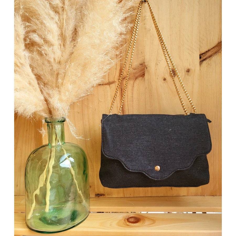 Sac Bandoulière Coton Avec Rabat Aimanté Bord Festonné 7 Sac Bandoulière Coton Avec Rabat Aimanté Bord Festonné – Image 5