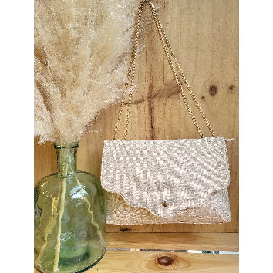 Sac Bandoulière Coton Avec Rabat Aimanté Bord Festonné 4 Sac Bandoulière Coton Avec Rabat Aimanté Bord Festonné – Image 2