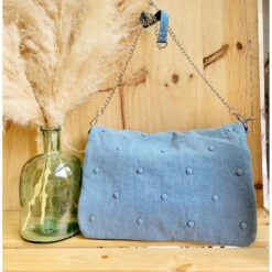 Sac Bandoulière Imitation De Denim à Détails De Boutons -Accessoires De Mode pdtimg 4958618hd