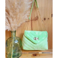 Sac Coton à Effet Matelassé Et Bandoulière Chaîne Dorée -Accessoires De Mode pdtimg 4958725hd