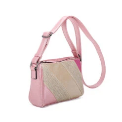 Sac Porté Travers Bimatière Habillé D’un Patchwork Tressé -Accessoires De Mode pdtimg 4960985hd