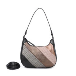 Sac à Anses Porté à L'épaule Façon Bimatière Patchwork -Accessoires De Mode pdtimg 4961006hd