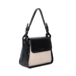 Sac à Main Bi-matière En Tissu Et En Simili Cuir Lisse -Accessoires De Mode pdtimg 4961227hd