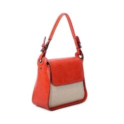 Sac à Main Bi-matière En Tissu Et En Simili Cuir Lisse -Accessoires De Mode pdtimg 4961239hd