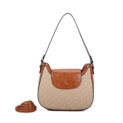 Sac Porté épaule Bimatière à Zip Et Rabat Fermeture Aimant -Accessoires De Mode pdtimg 4961678hd